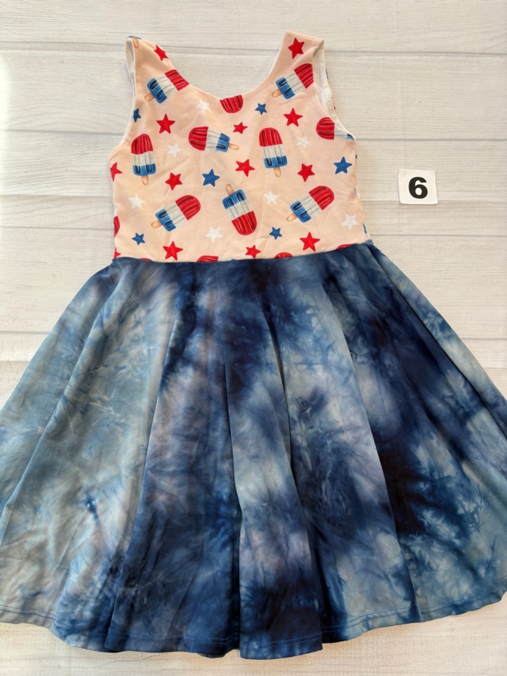 Malia and Kai Patriotic Popsicle Tank Dress with Tie-Dye Skirt